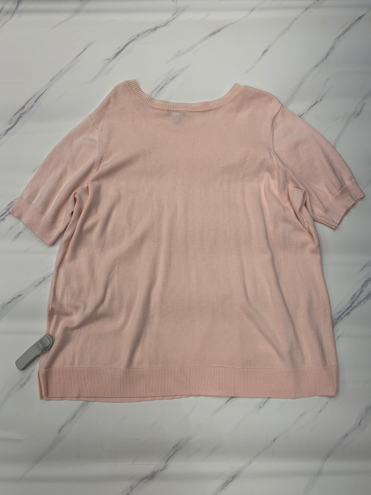 Sweater Short Sleeve By Isaac Mizrahi Live Qvc In Pink, Size: 2x