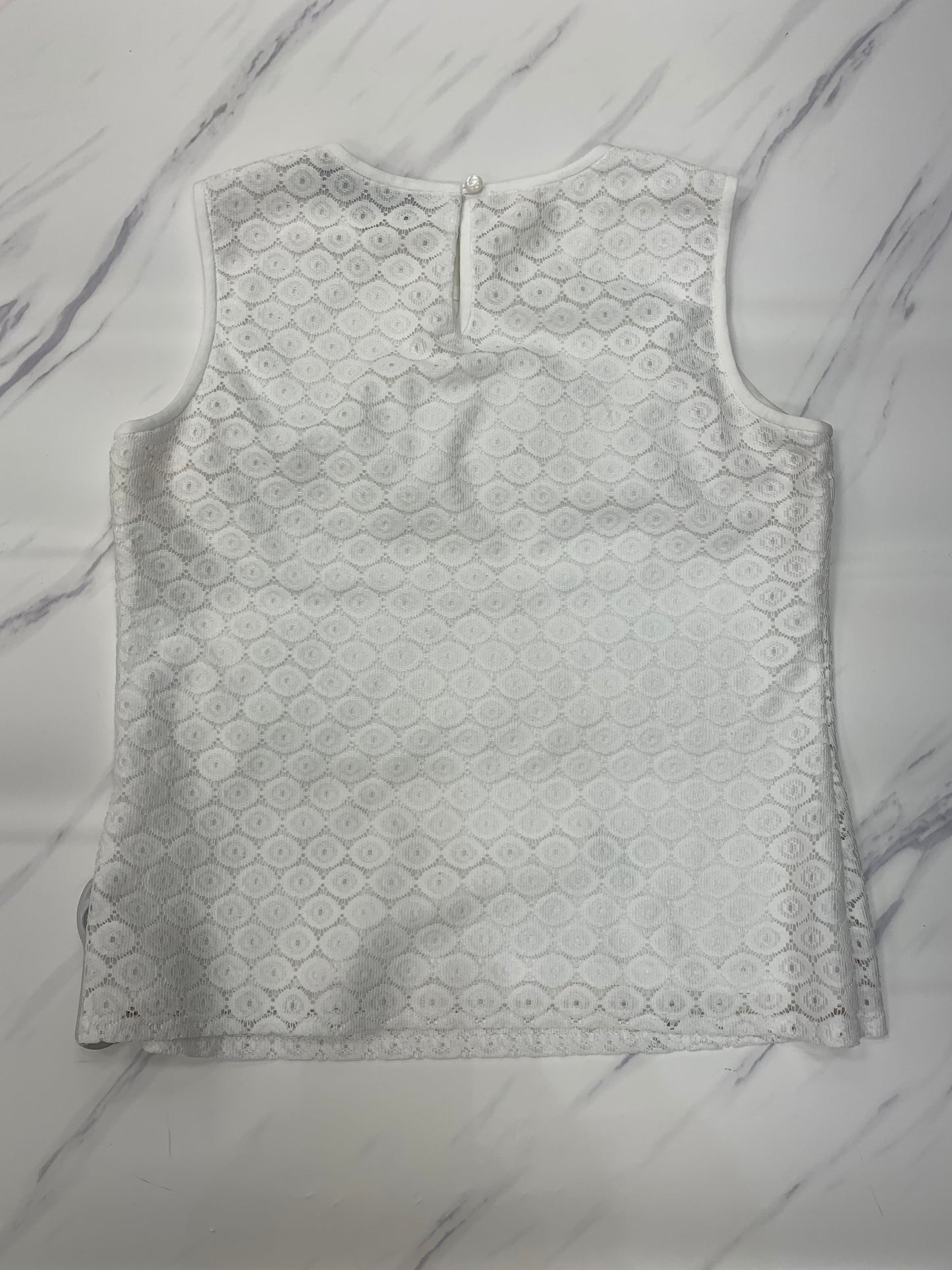 Top Sleeveless By Kasper In White, Size: Petite   S