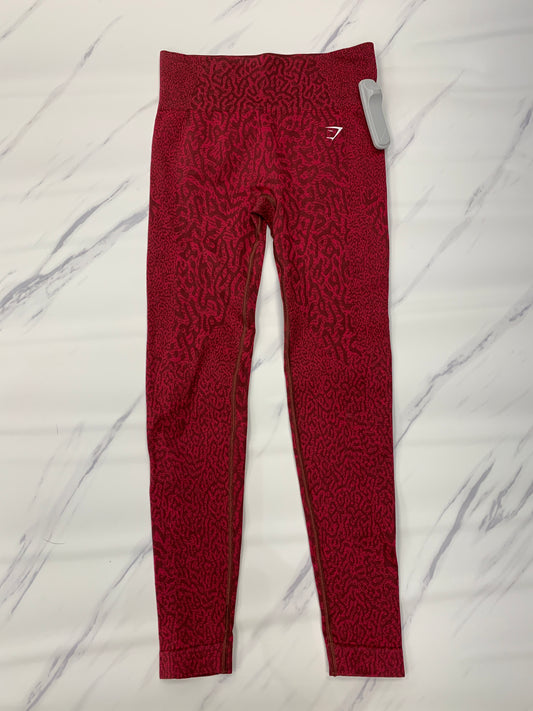 Red Athletic Leggings Gym Shark, Size M