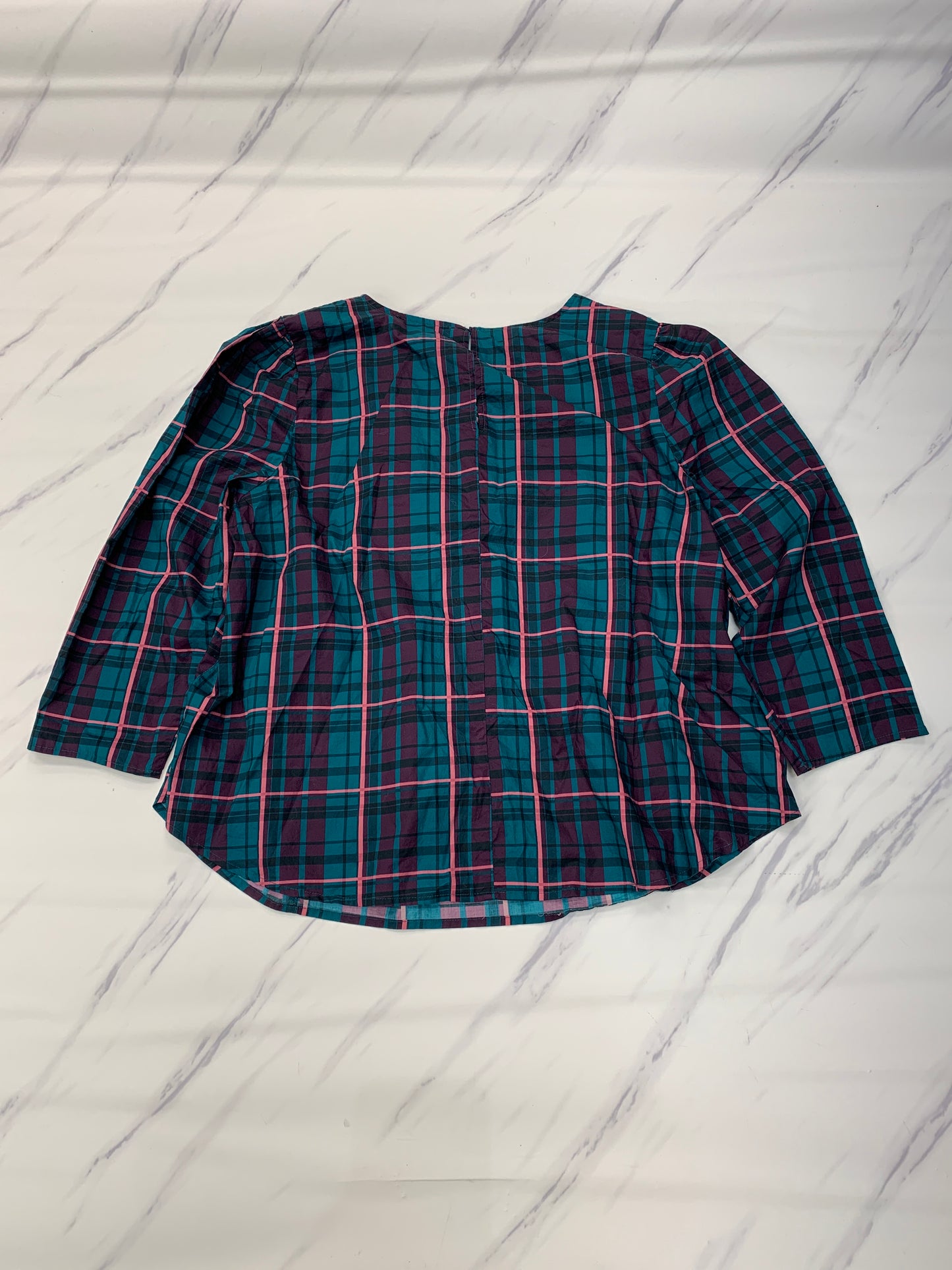 Top Long Sleeve By Eloquii In Plaid Pattern, Size: 3x