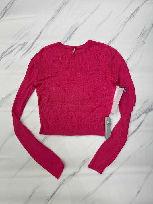 Top Long Sleeve By Free People In Pink, Size: S