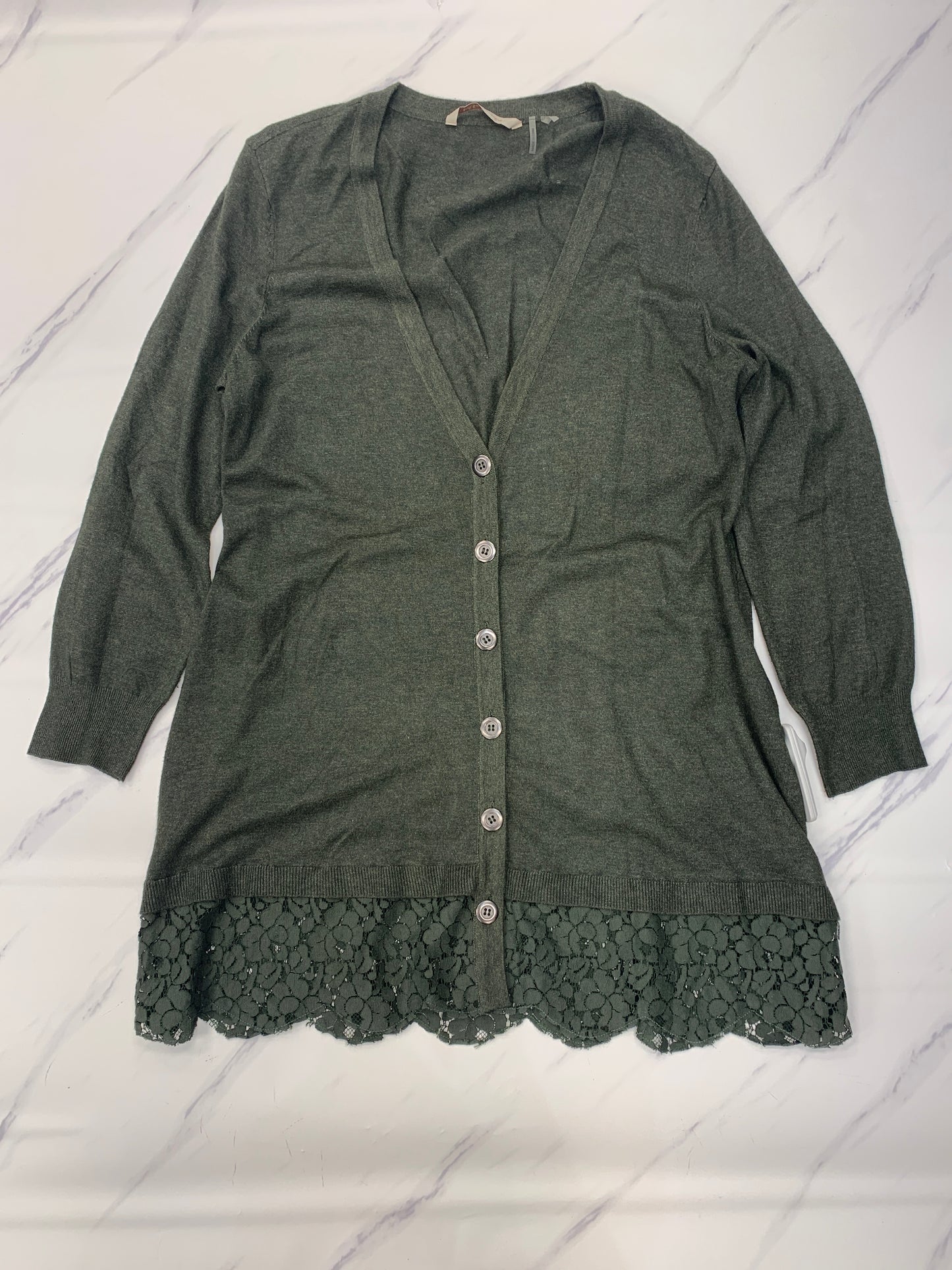 Sweater Cardigan By Soft Surroundings In Green, Size: Xl