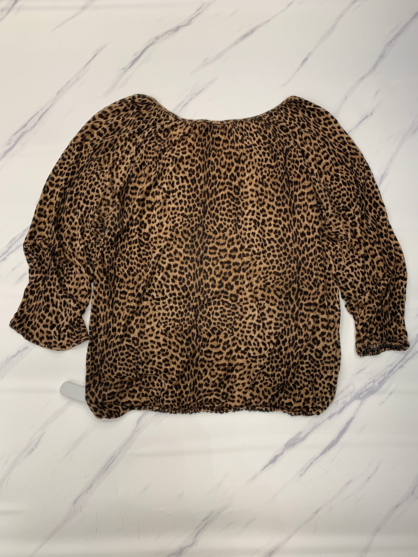 Top Long Sleeve By Michael By Michael Kors In Animal Print, Size: M