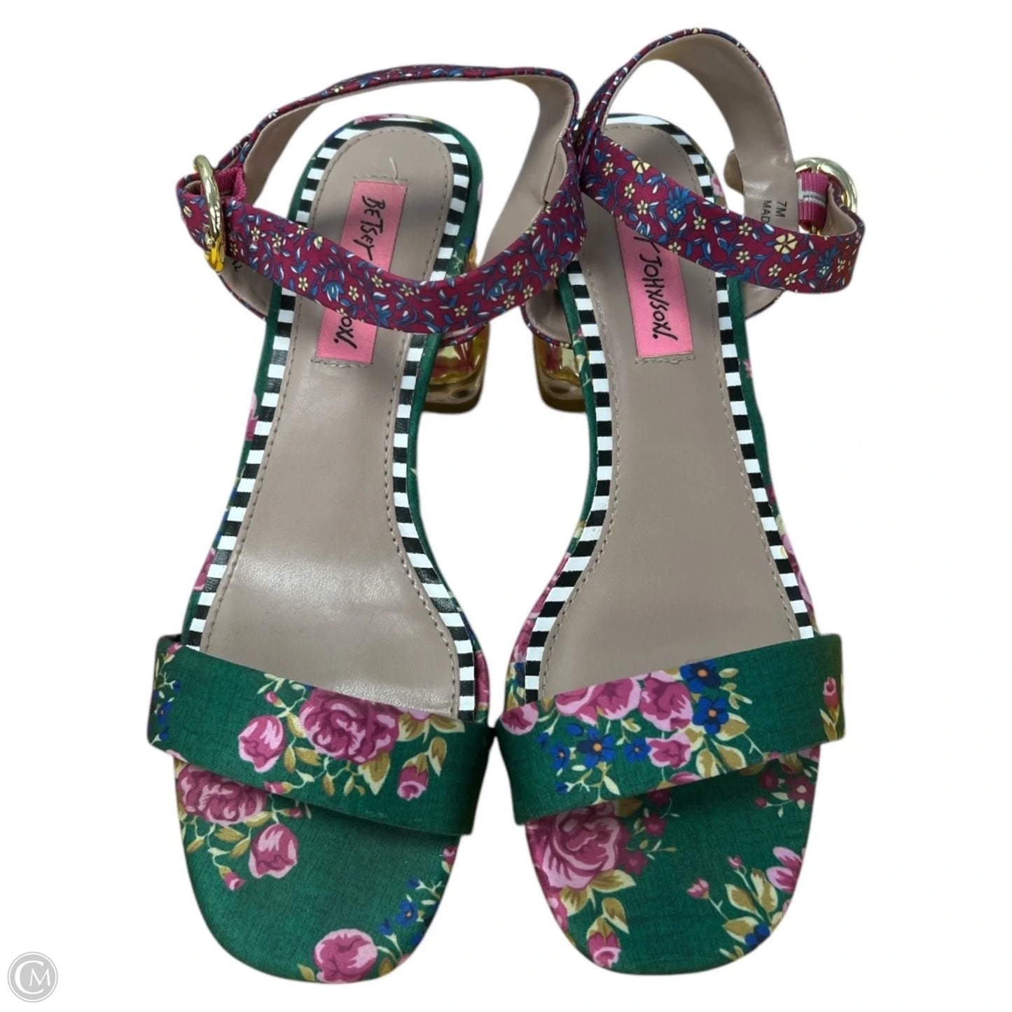 Sandals Heels Block By Betsey Johnson In Green, Size: 7