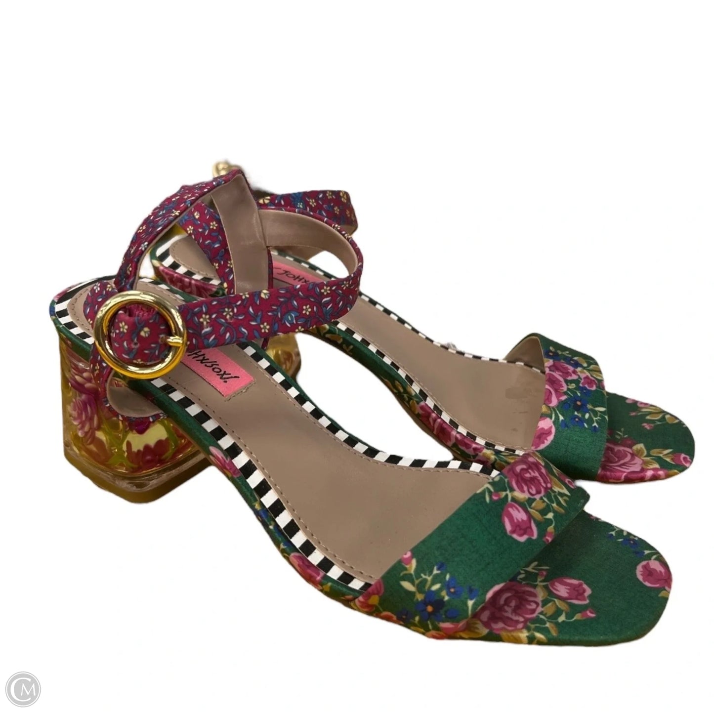 Sandals Heels Block By Betsey Johnson In Green, Size: 7