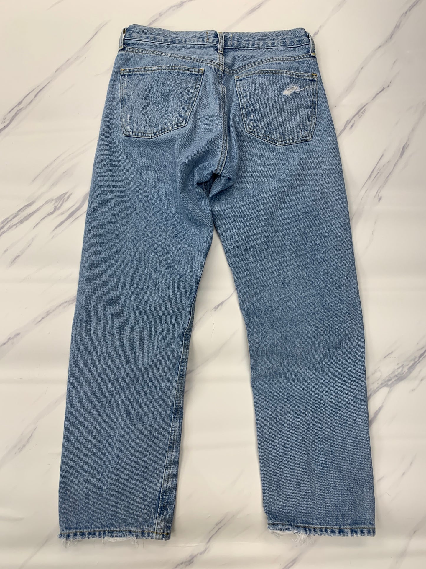 Jeans Straight By Agolde In Blue Denim, Size: 0