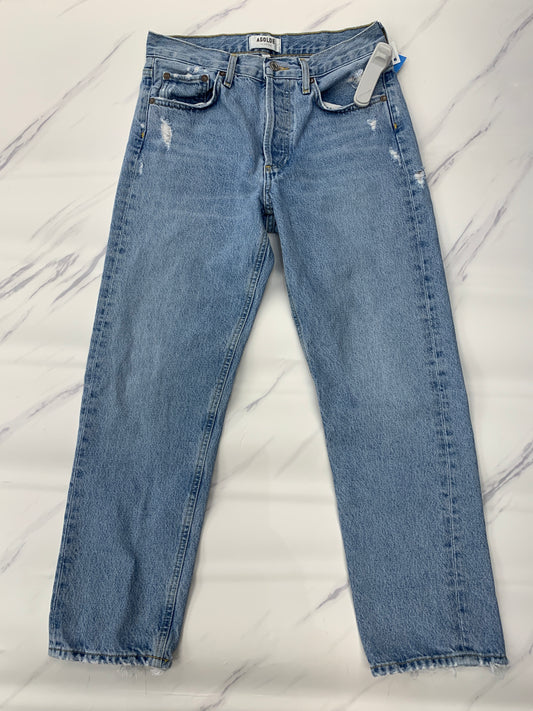 Jeans Straight By Agolde In Blue Denim, Size: 0