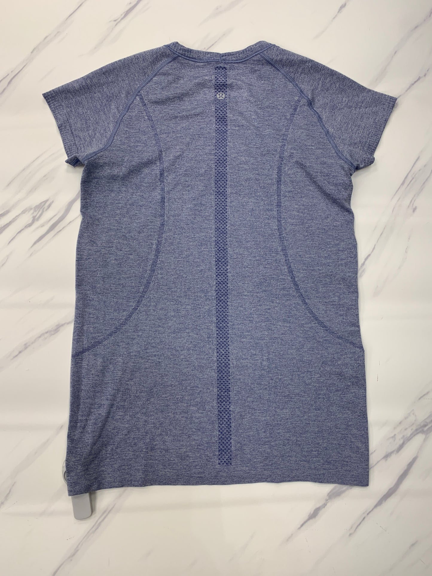 Athletic Top Short Sleeve By Lululemon In Blue, Size: 10