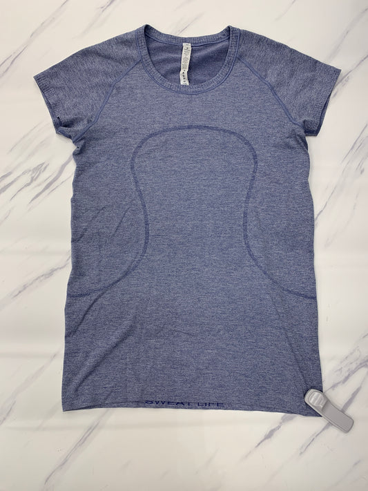 Athletic Top Short Sleeve By Lululemon In Blue, Size: 10