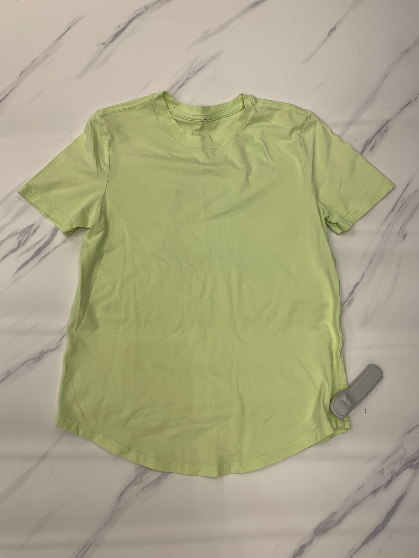 Athletic Top Short Sleeve By Lululemon In Yellow, Size: 4