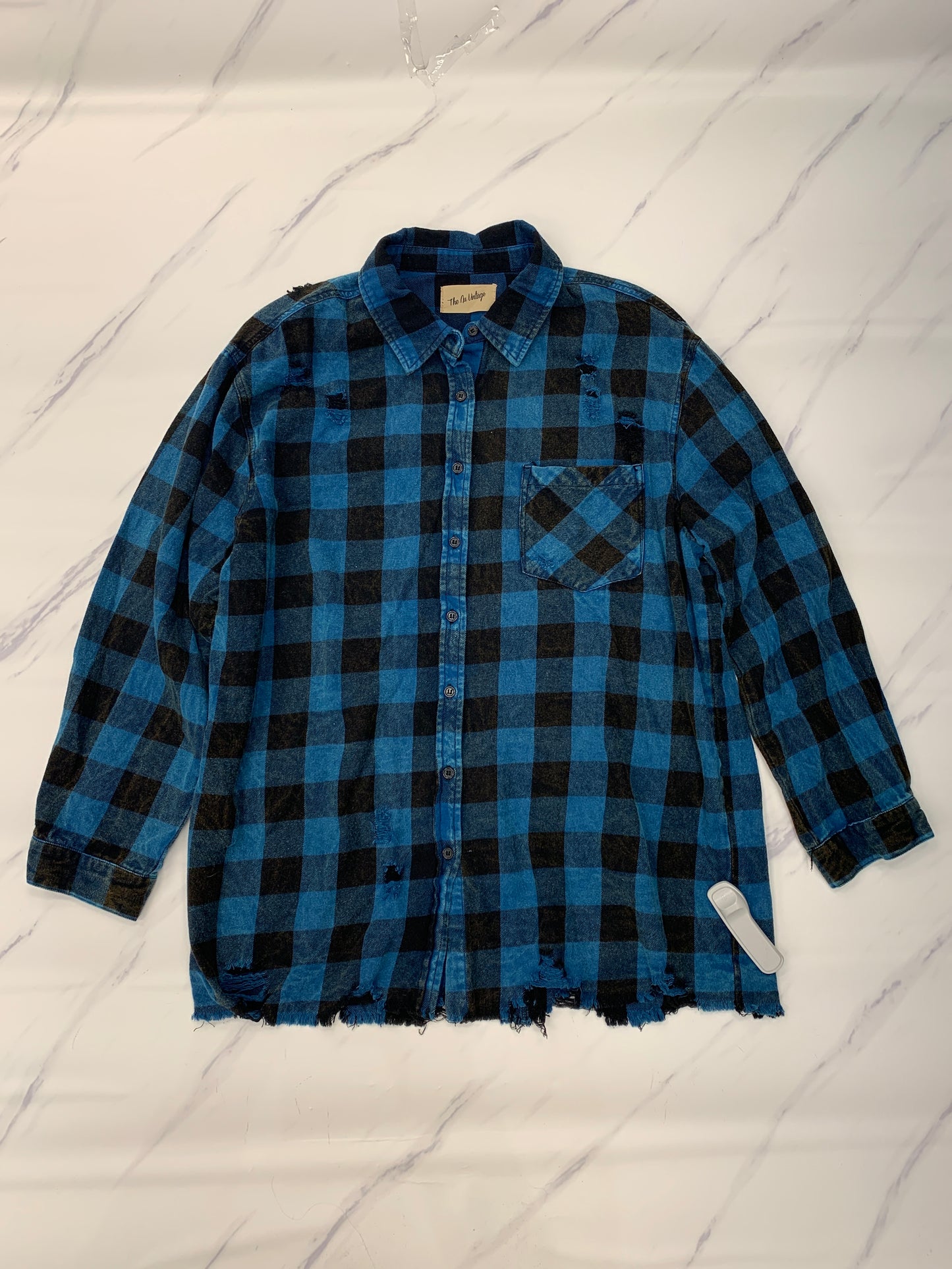 Top Long Sleeve By Cmc In Plaid Pattern, Size: Xl