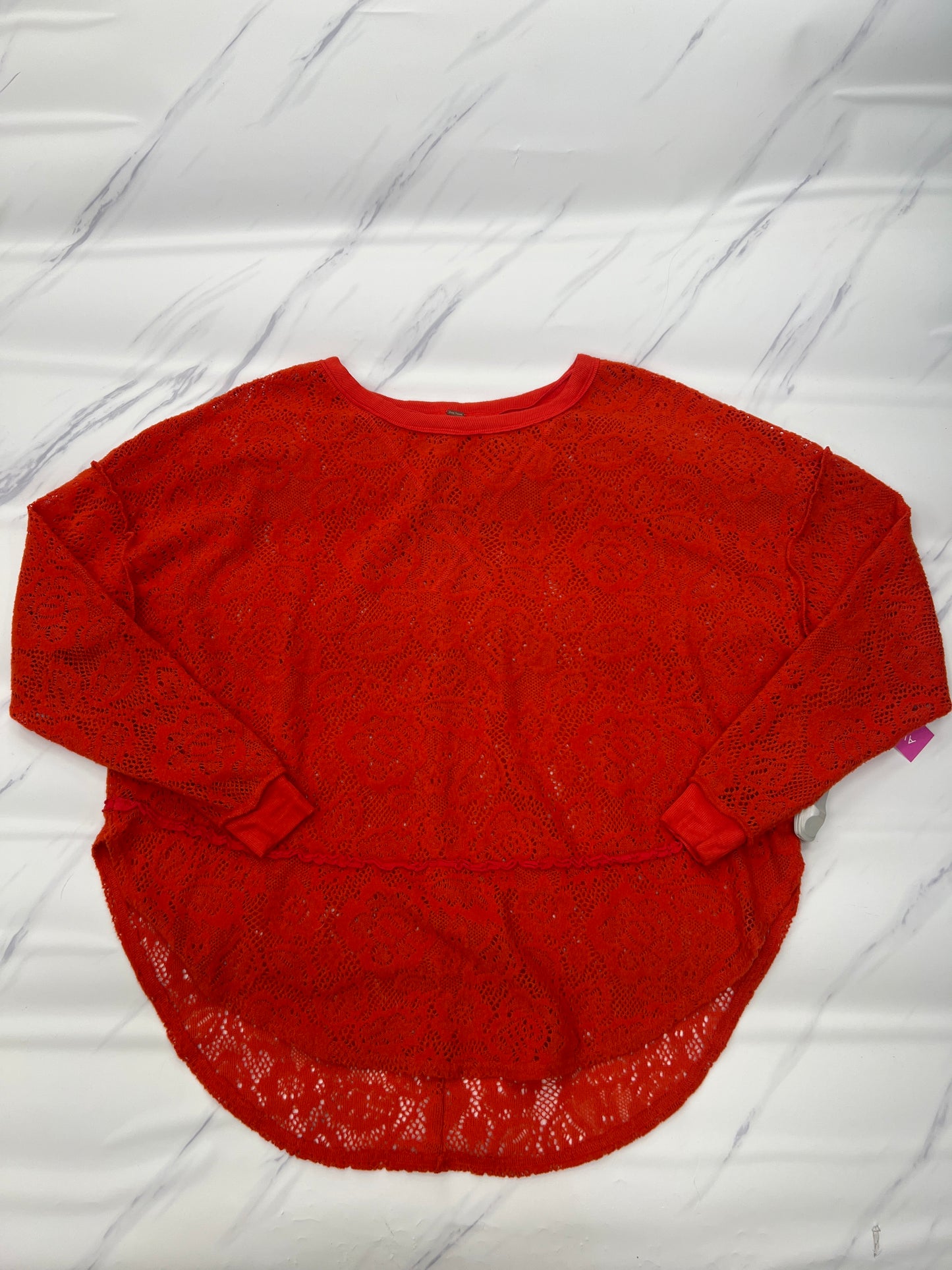 Top Long Sleeve By Free People In Orange, Size: S