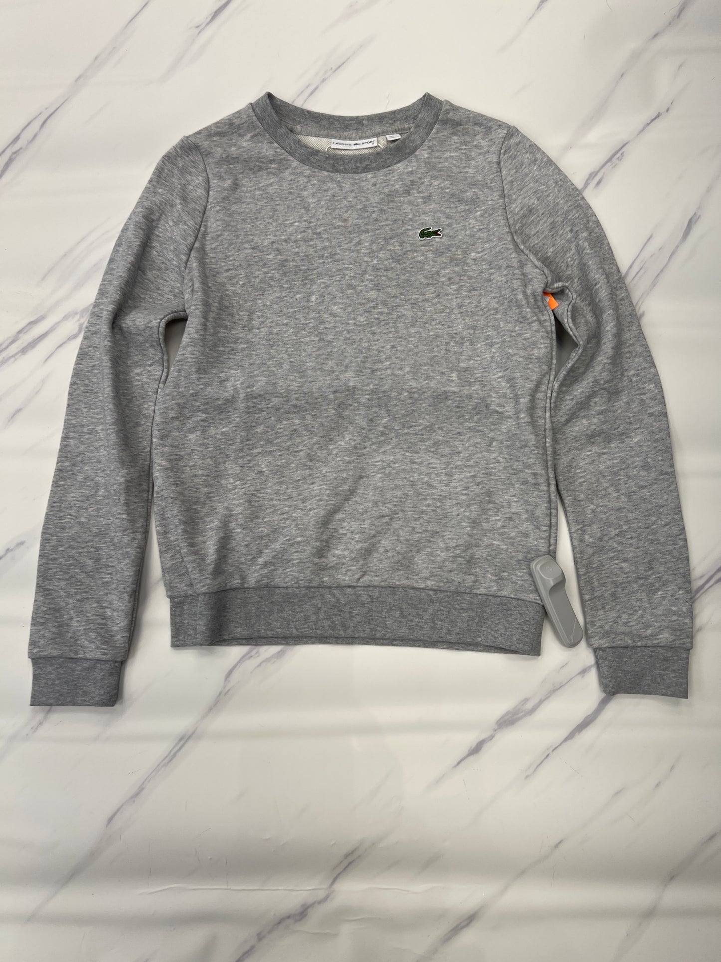 Athletic Sweatshirt Crewneck By Lacoste In Grey, Size: Xs