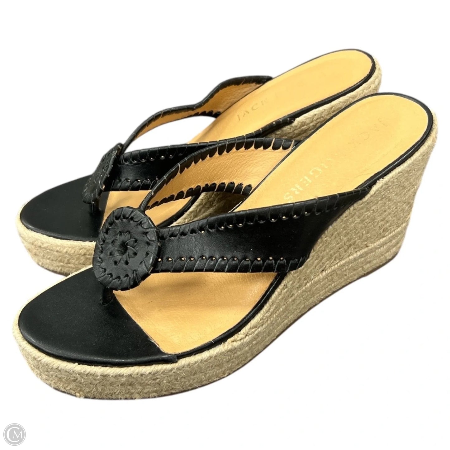 Sandals Heels Wedge By Jack Rogers In Black, Size: 8.5