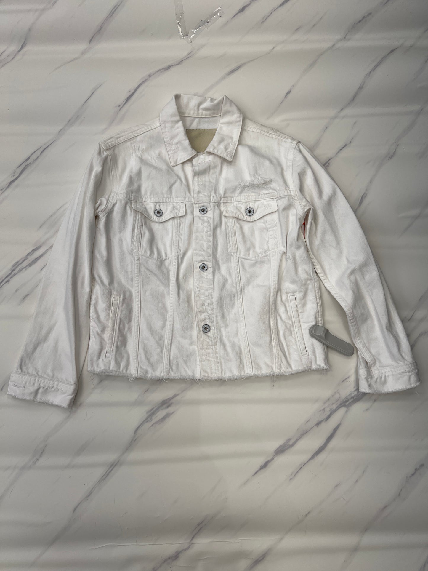 Jacket Denim By Ag Jeans In White, Size: S