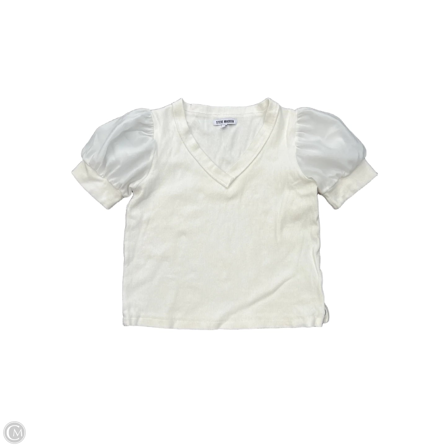 Top Short Sleeve By Steve Madden In White, Size: L