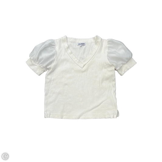 Top Short Sleeve By Steve Madden In White, Size: L