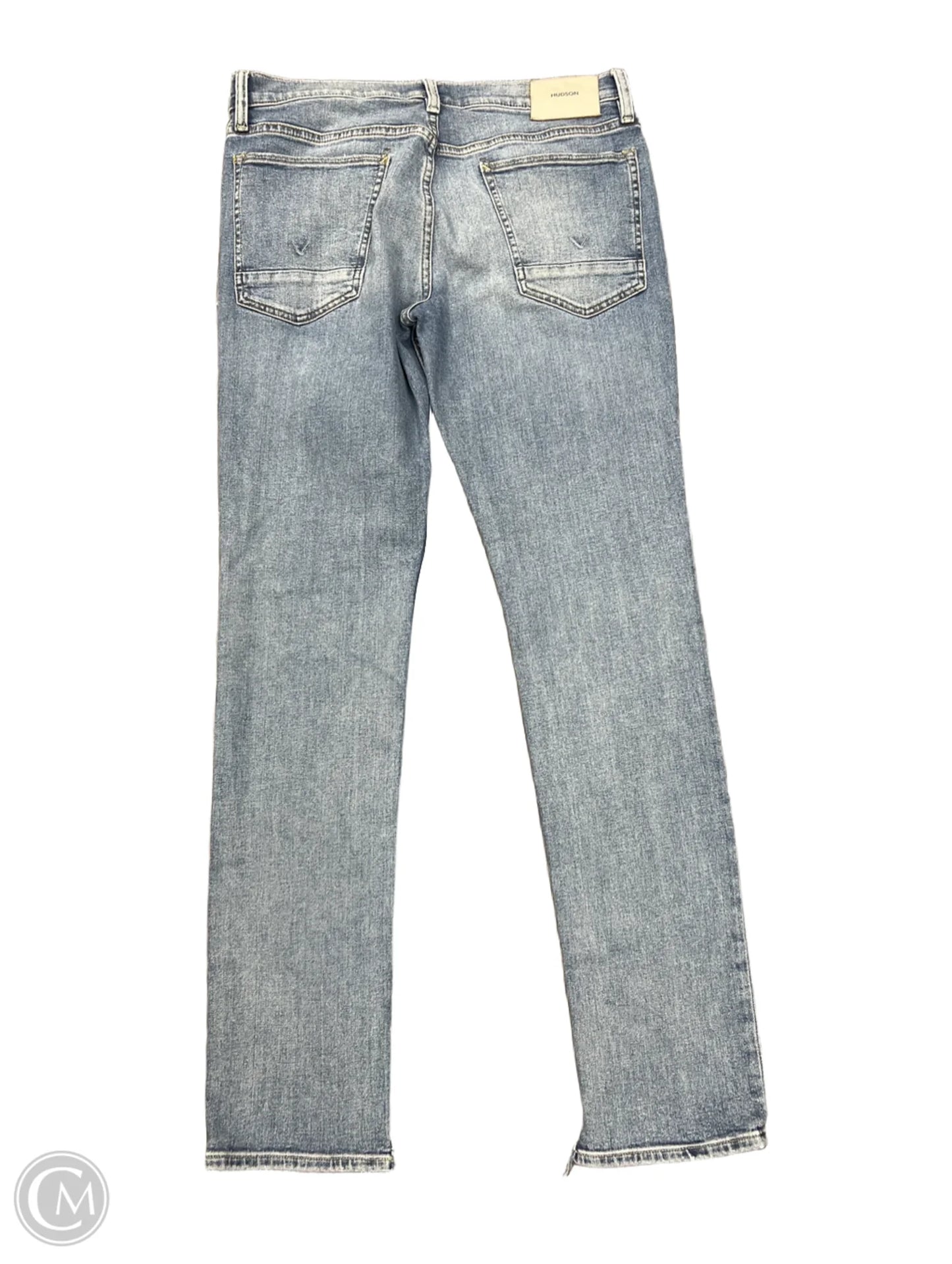 Jeans Straight By Hudson In Blue Denim, Size: 12