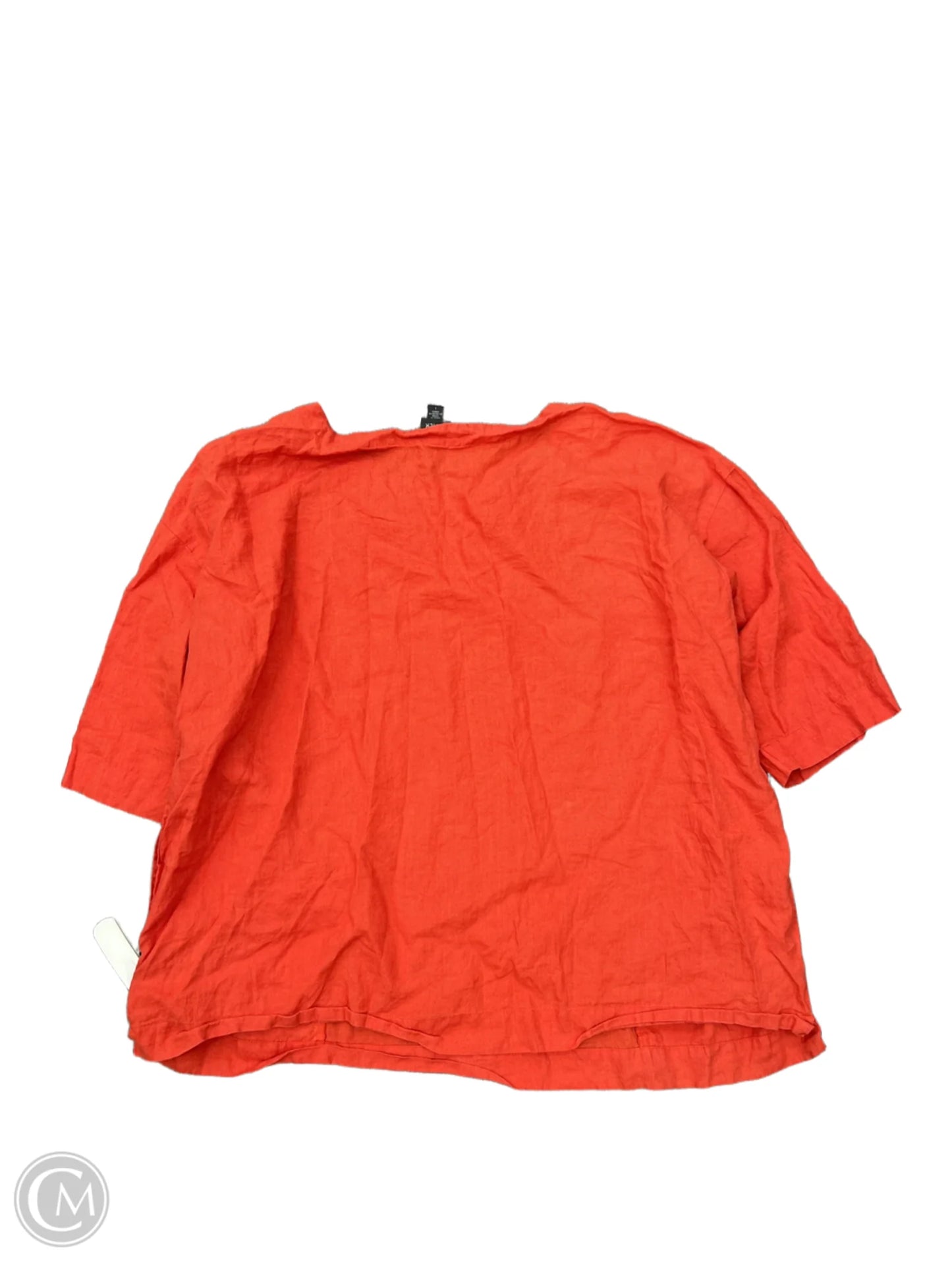 Top 3/4 Sleeve Designer By Eileen Fisher In Red, Size: L