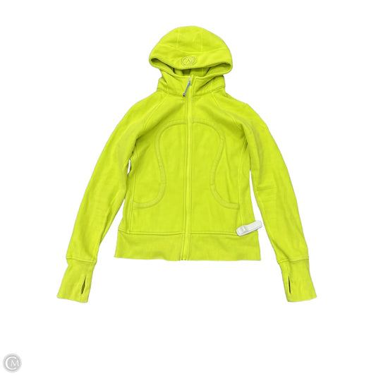 Athletic Jacket By Lululemon In Chartreuse, Size: 10