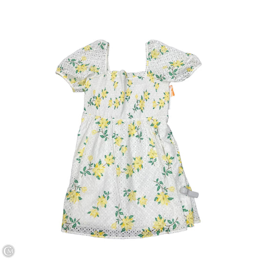 Dress Casual Short By Draper James In White & Yellow, Size: Xl