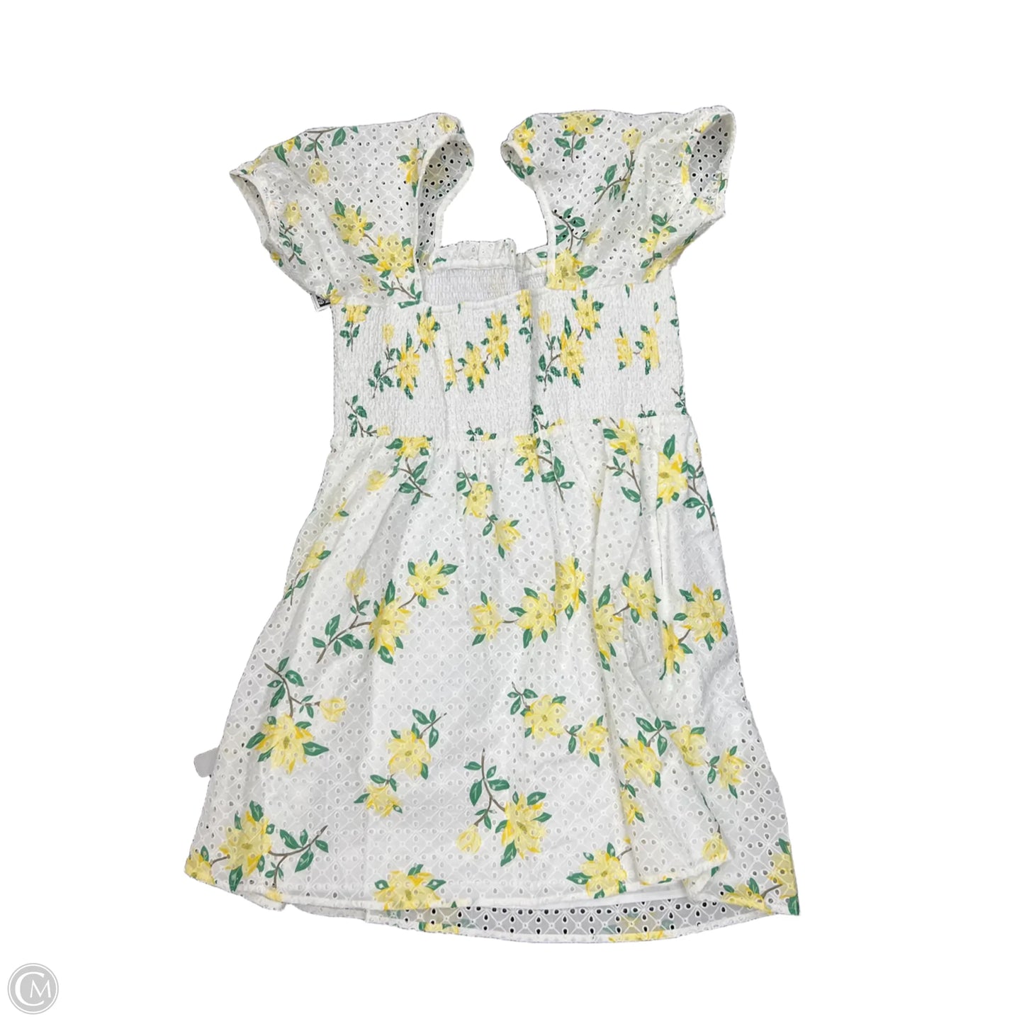 Dress Casual Short By Draper James In White & Yellow, Size: Xl