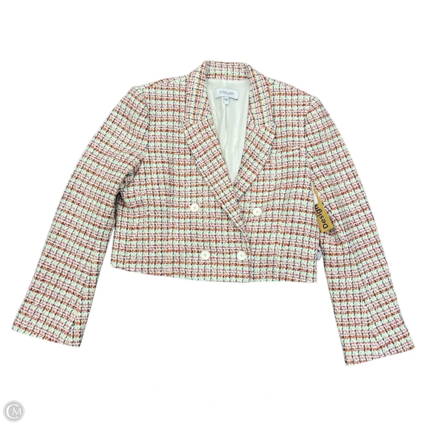 Blazer Designer By Derek Lam In Green & Pink, Size: 14