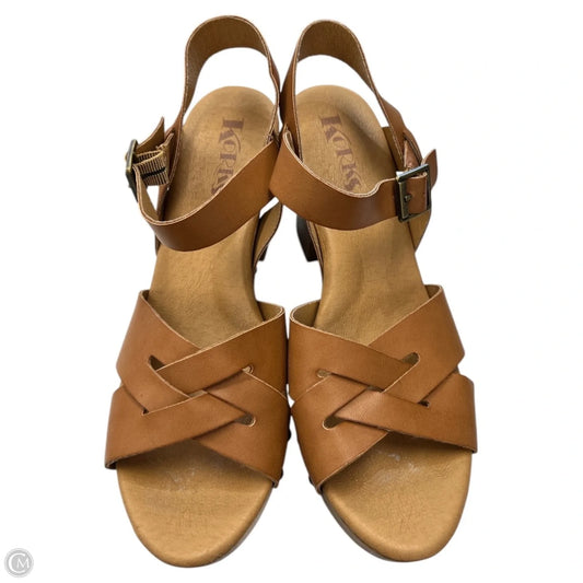 Sandals Heels Block By Korks In Tan, Size: 9
