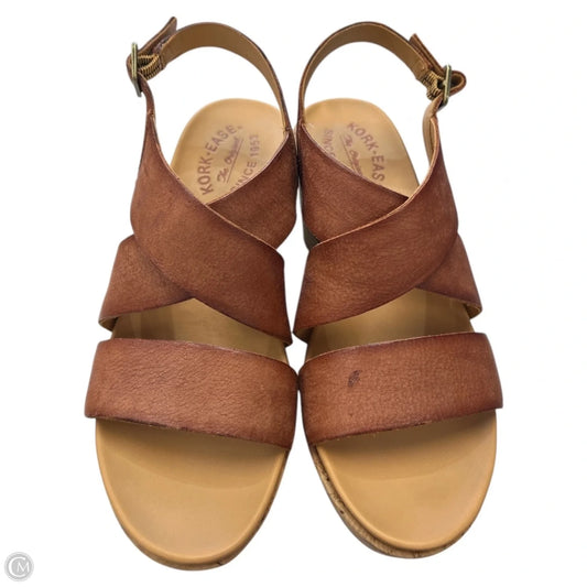 Sandals Heels Wedge By Kork Ease In Brown, Size: 7