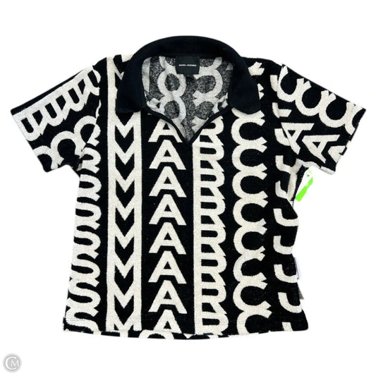 Top Short Sleeve Designer By Marc Jacobs In Black & Cream, Size: S