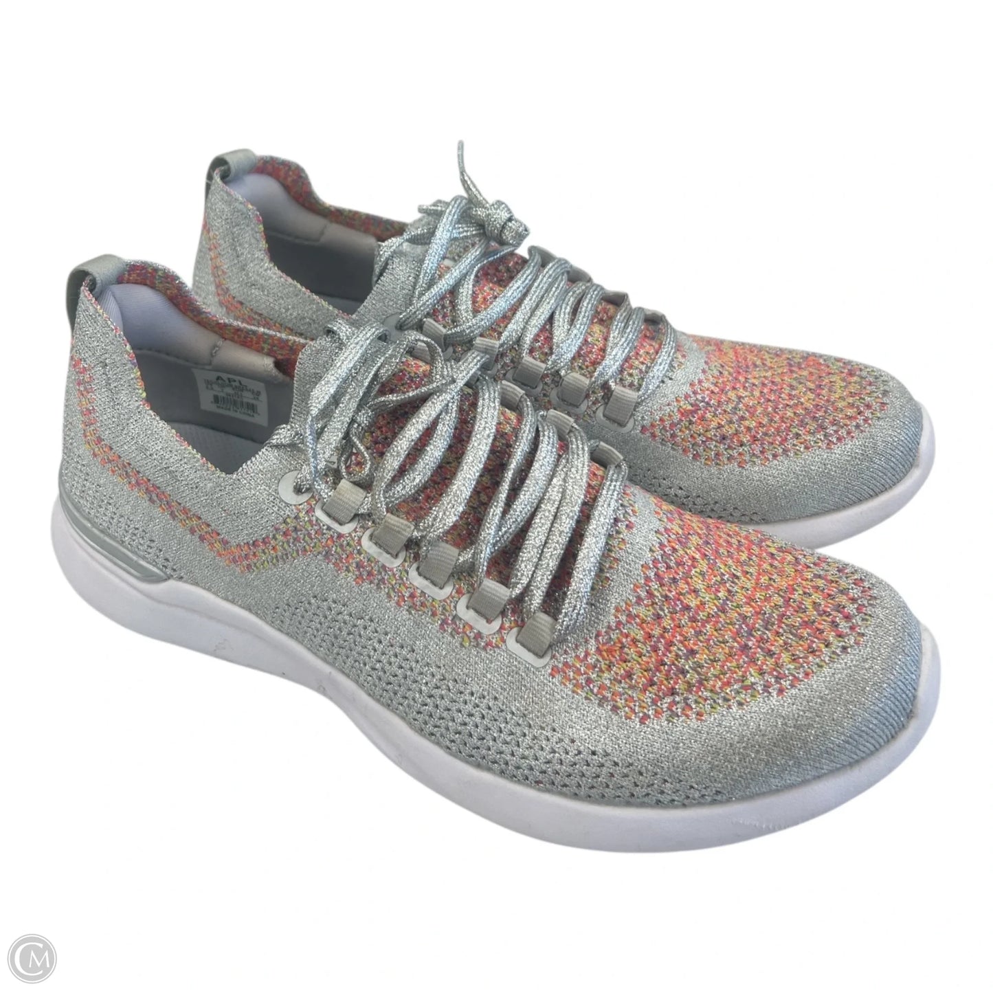 Shoes Designer By Apl In Silver, Size: 9