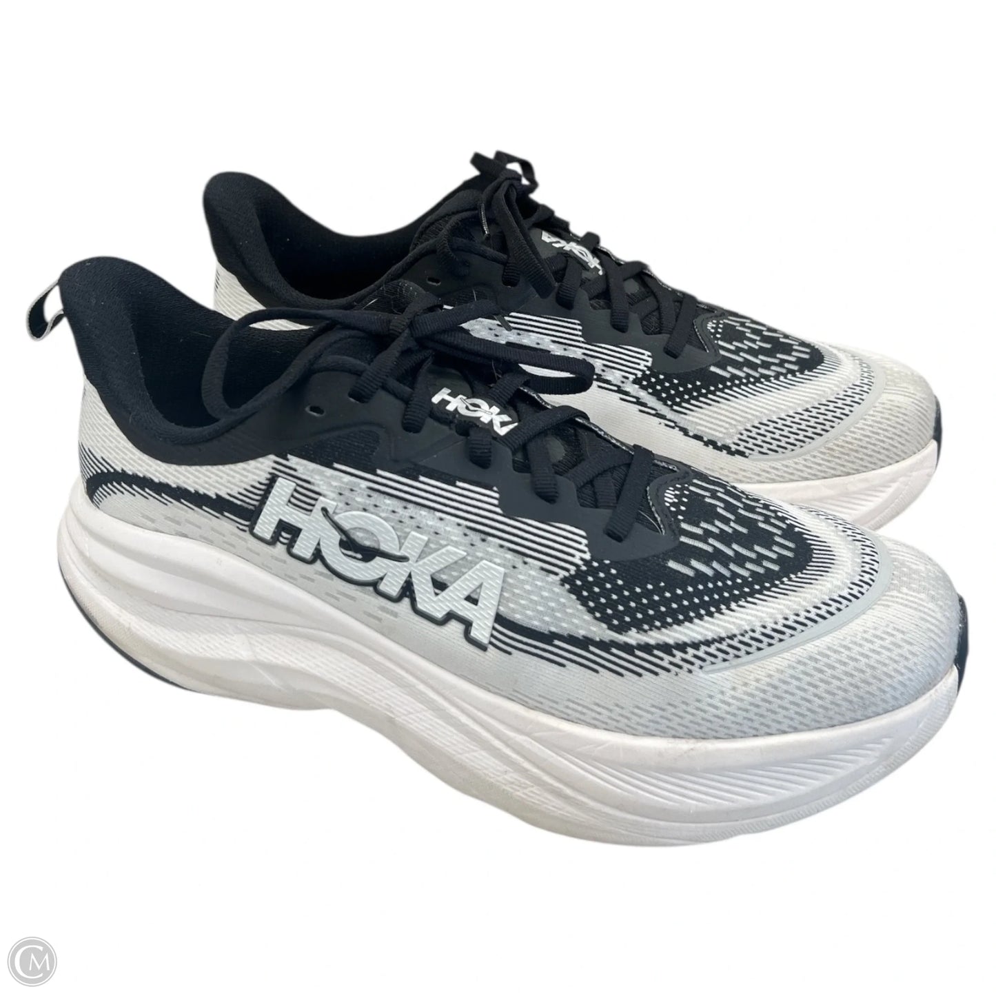 Shoes Athletic By Hoka In Black & White, Size: 10.5