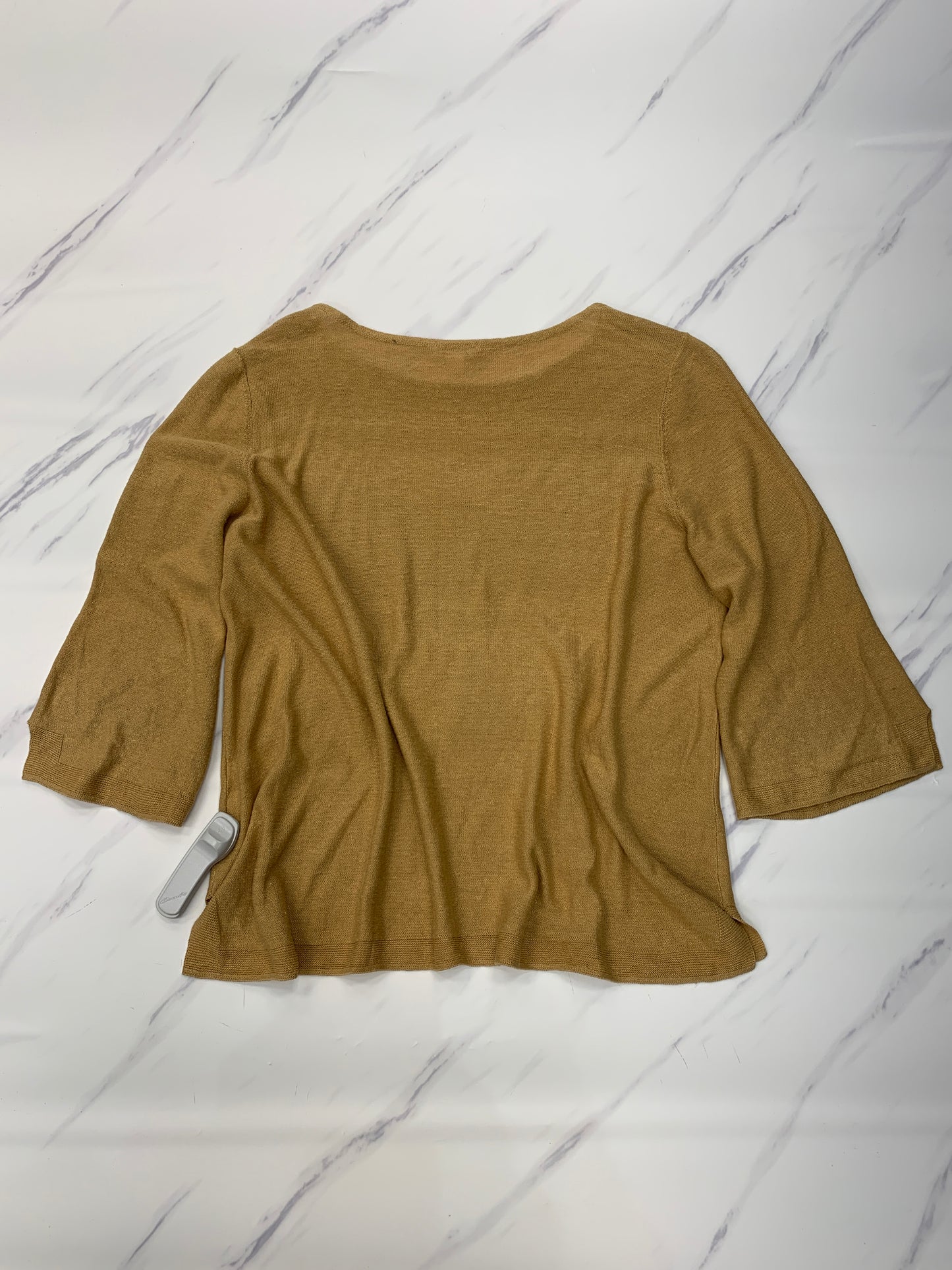 Top 3/4 Sleeve Basic By J Jill In Mustard, Size: Petite Large