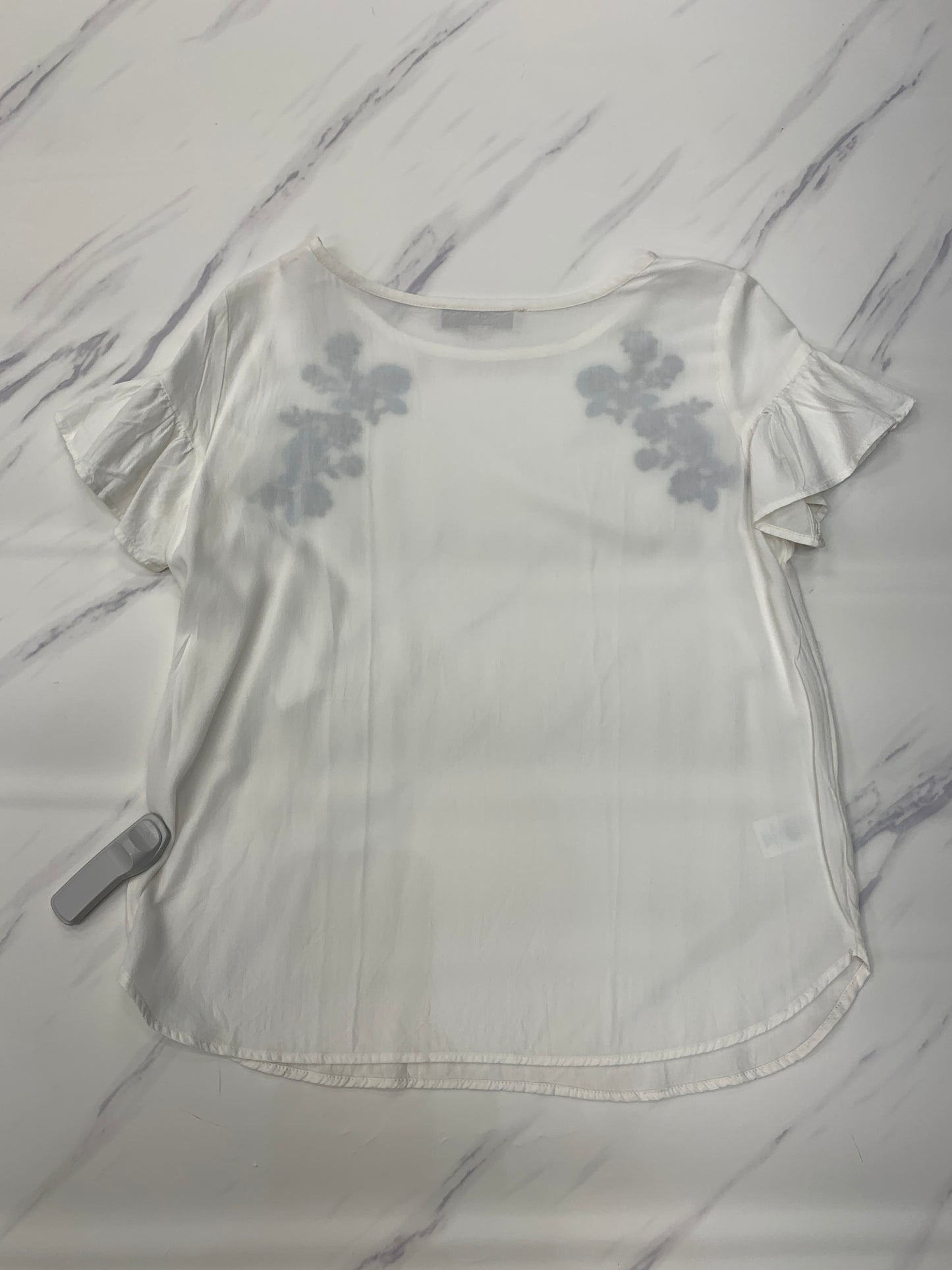 Top Short Sleeve By Loft In White, Size: Petite   Small