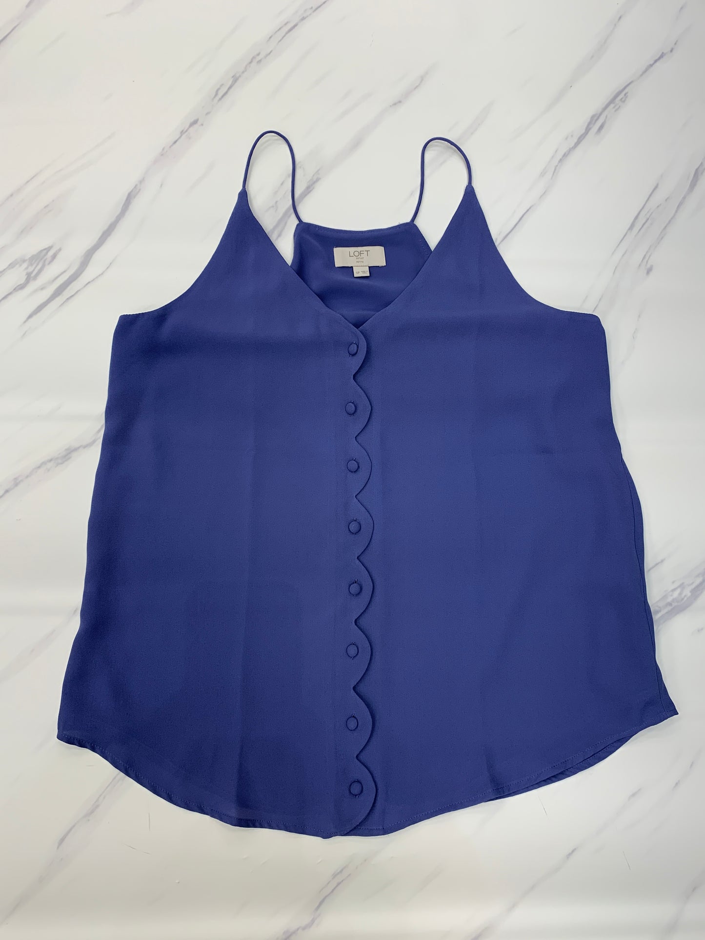 Top Sleeveless By Loft In Blue, Size: Petite   S