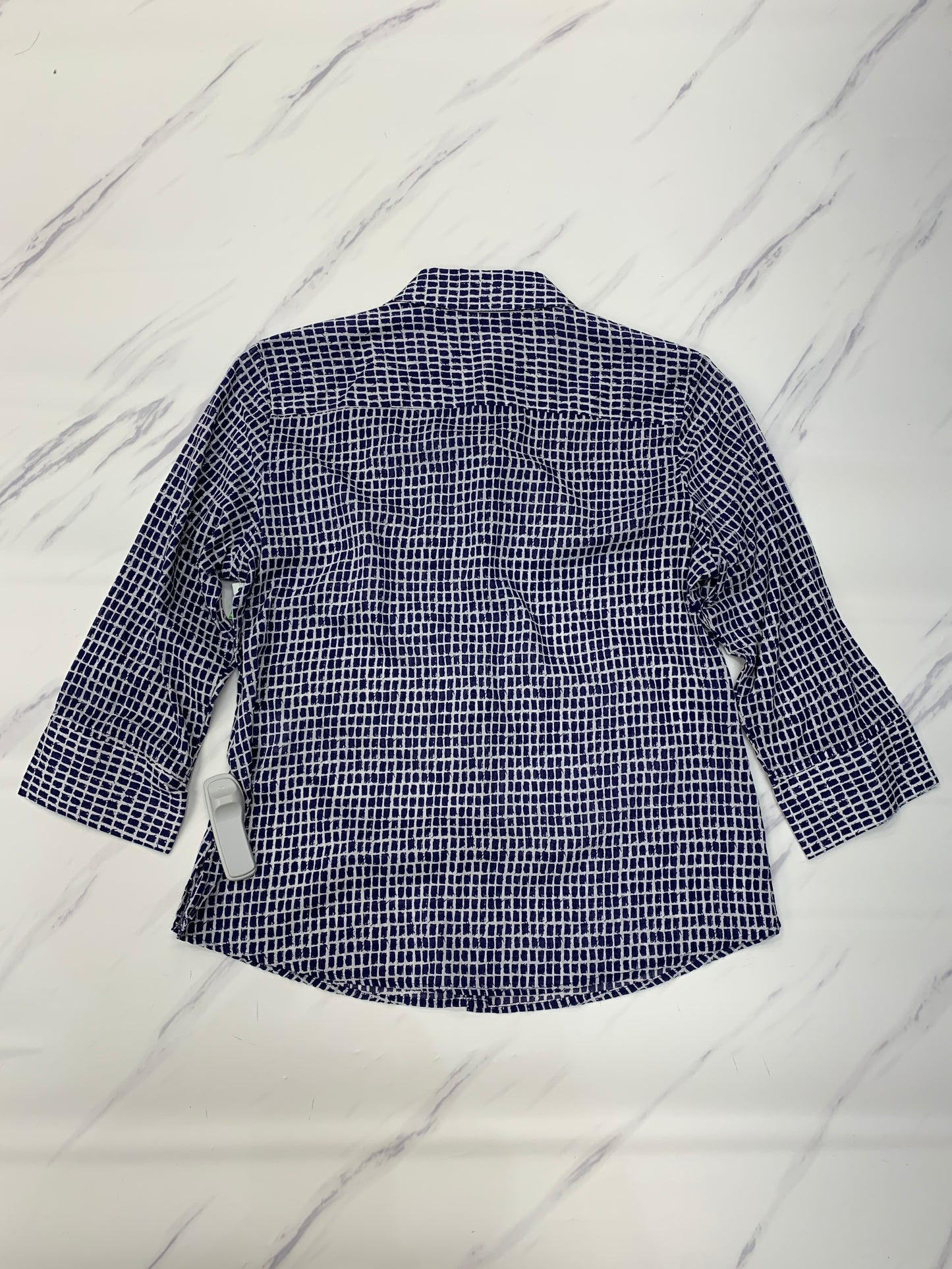 Top Long Sleeve By Foxcroft In Blue, Size: 8petite