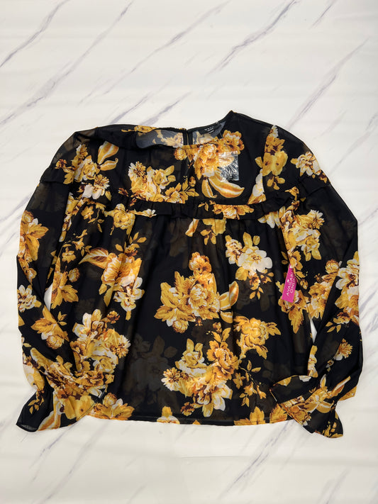 Floral Print Top Long Sleeve Vici, Size S