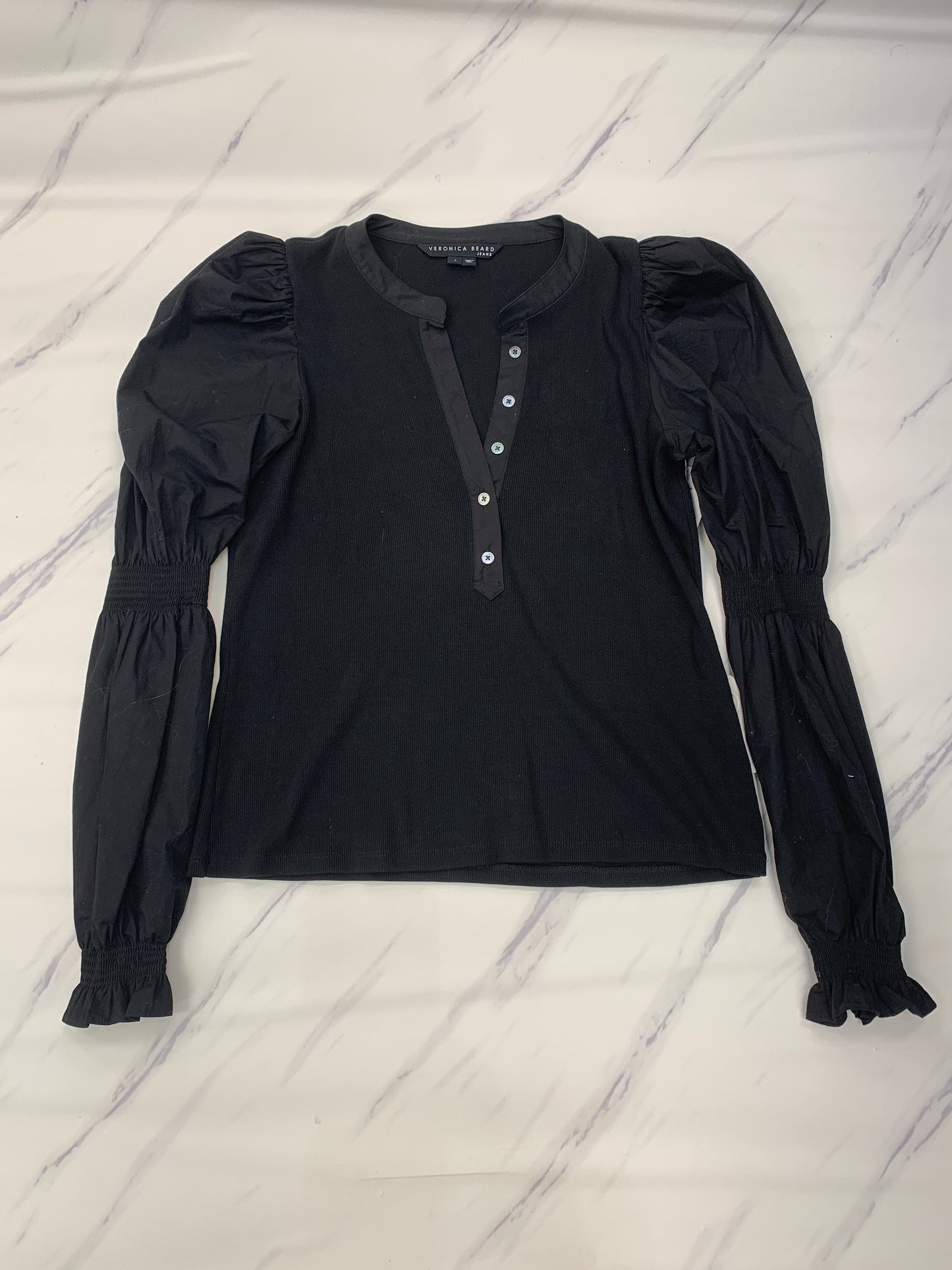 Top Long Sleeve By Veronica Beard In Black, Size: L