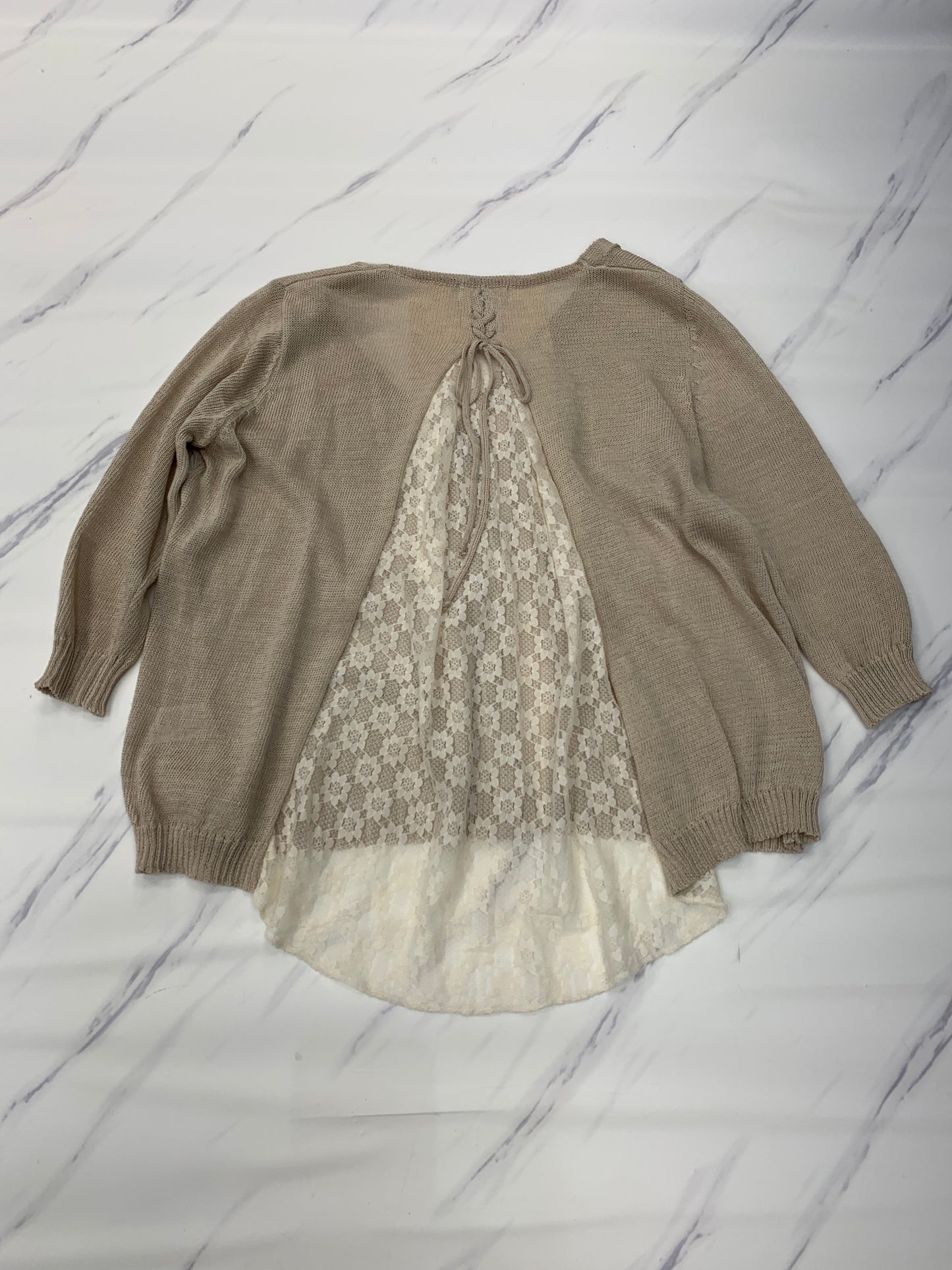 Sweater Cardigan By Nation In Beige, Size: M