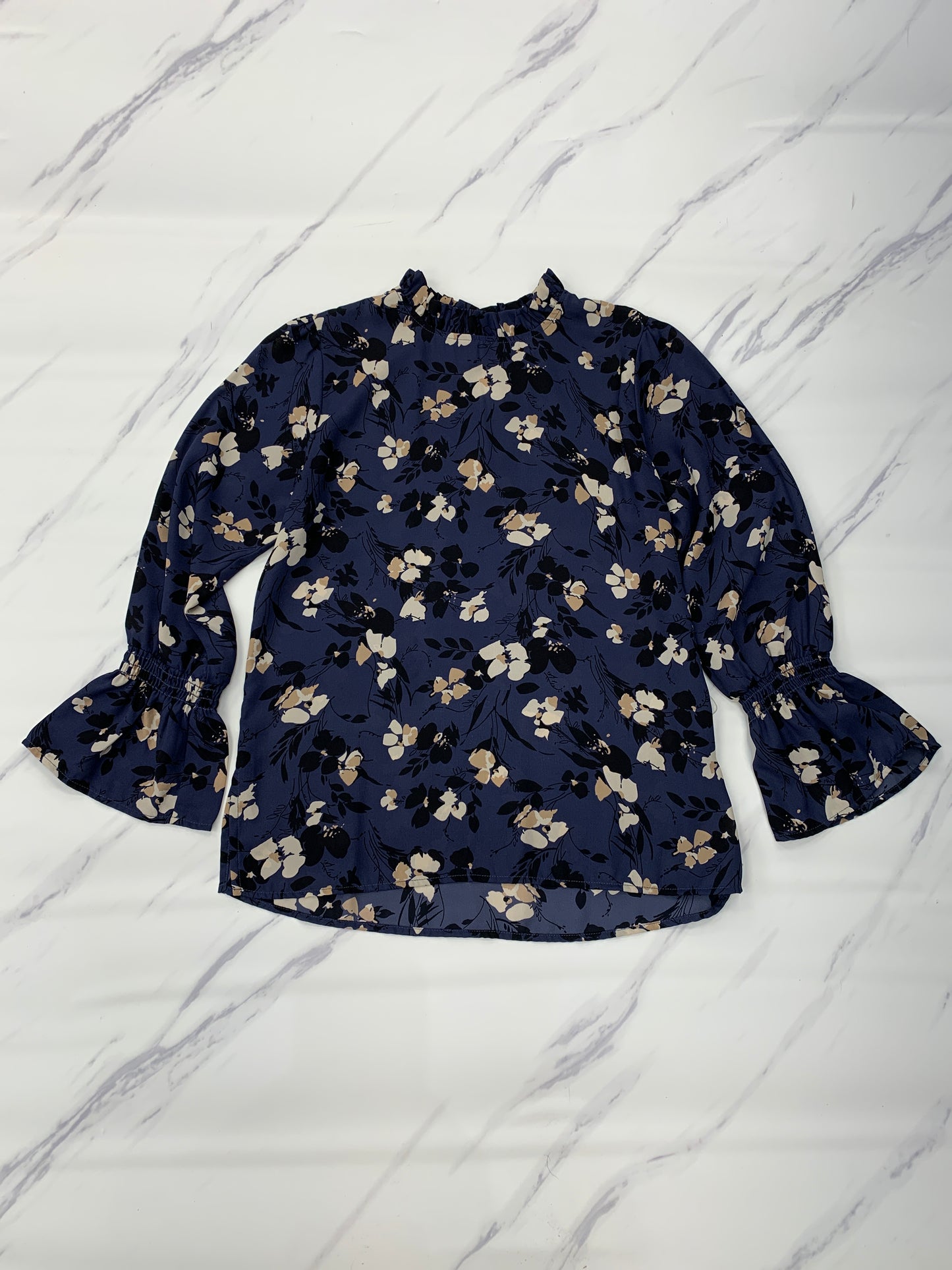 Top Long Sleeve By Veronica M In Blue, Size: S