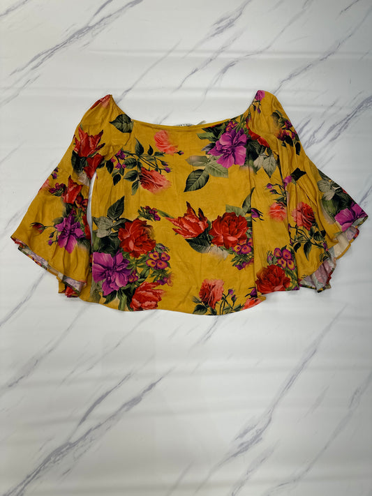 Top 3/4 Sleeve Designer By Alice + Olivia In Yellow, Size: M