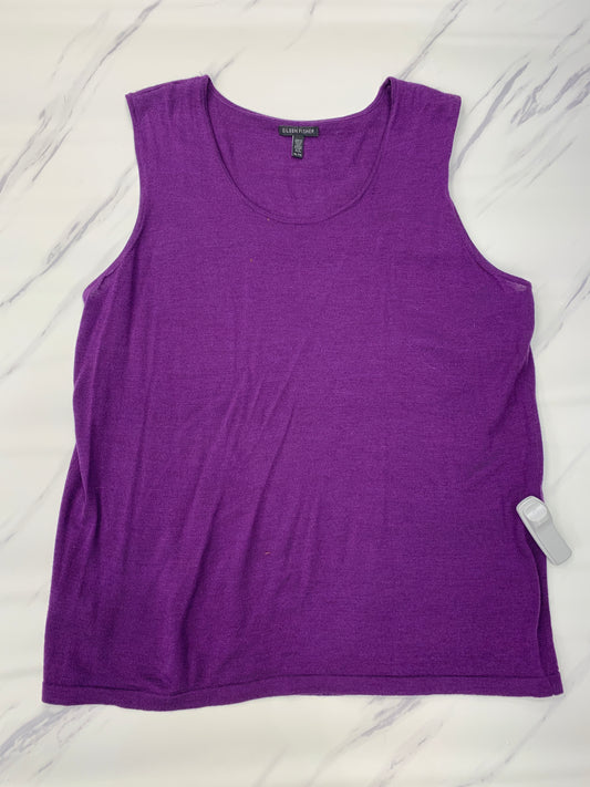 Top Sleeveless By Eileen Fisher In Purple, Size: Xl