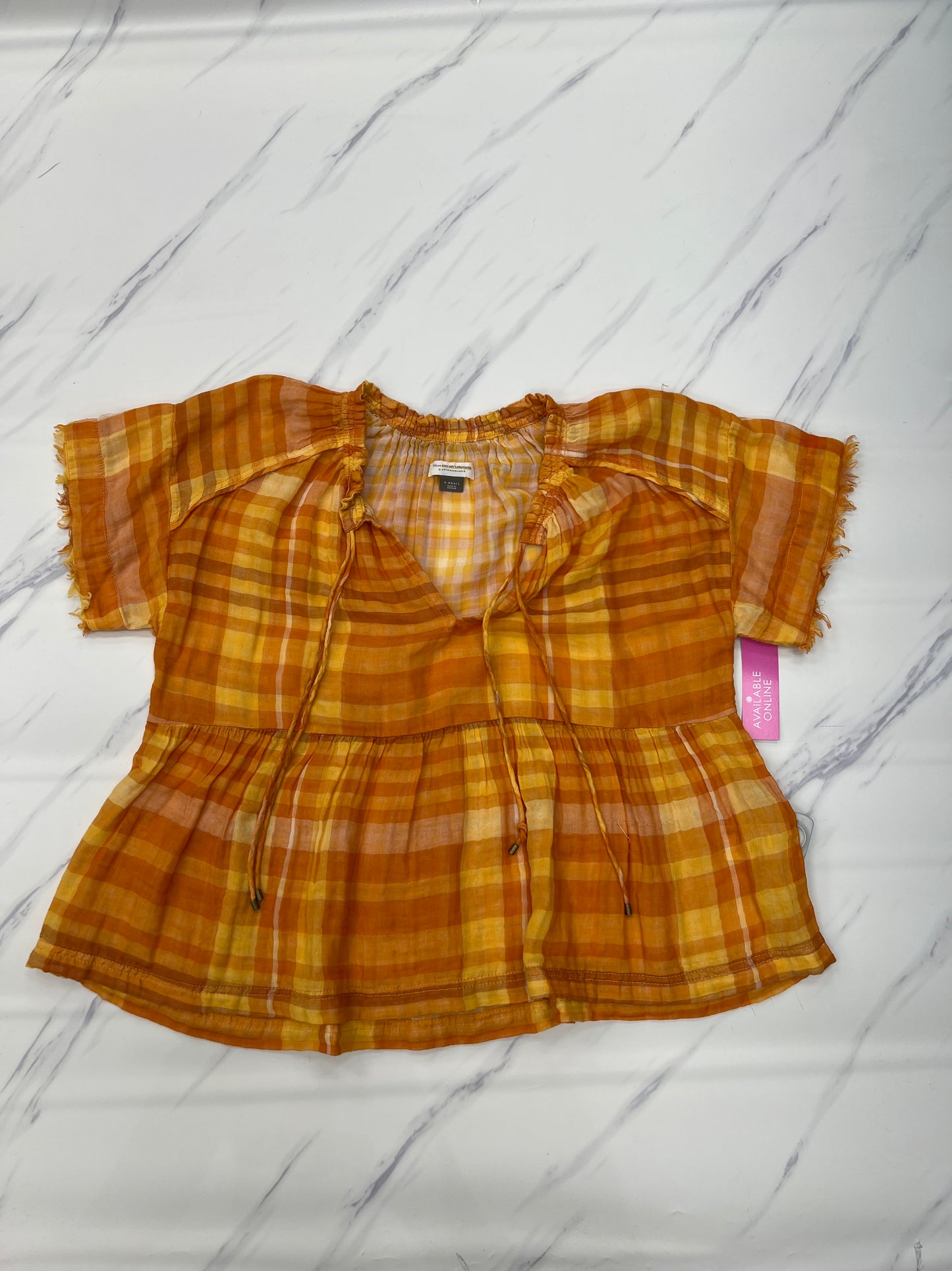 Top Short Sleeve By Pilcro In Orange, Size: Xs