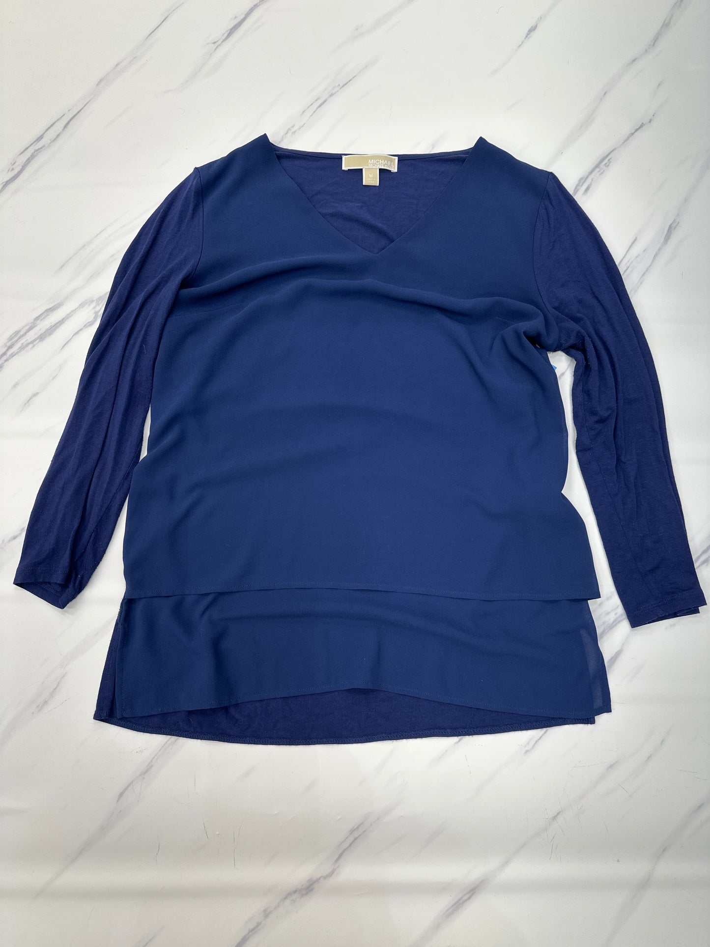 Top Long Sleeve By Michael By Michael Kors In Blue, Size: M