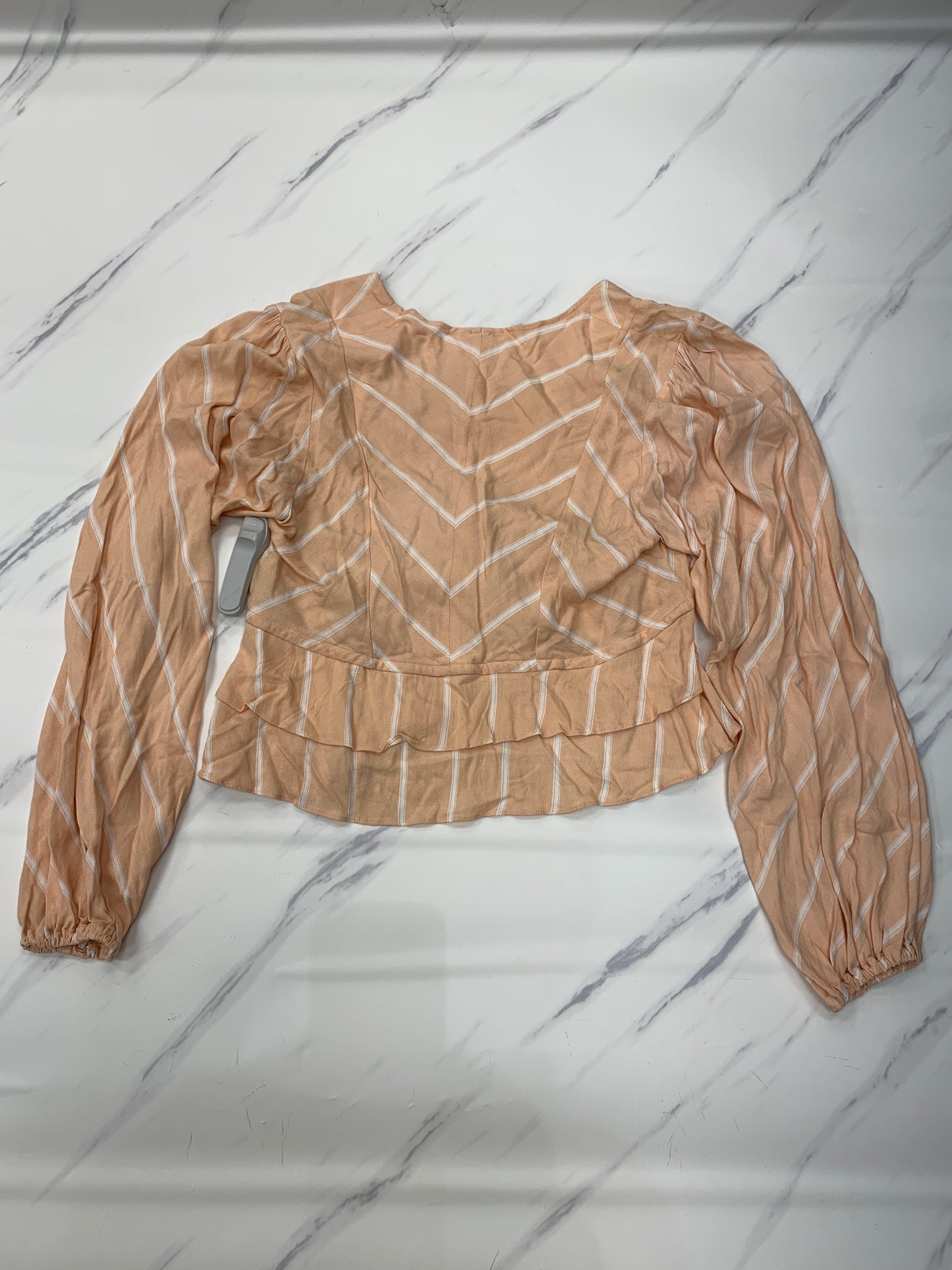 Top Long Sleeve By Free People In Peach, Size: S