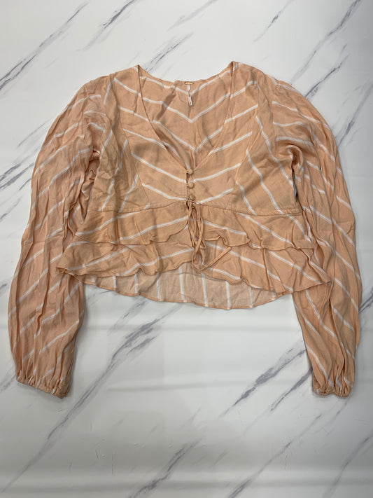 Top Long Sleeve By Free People In Peach, Size: S