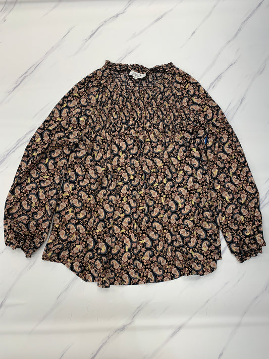 Top Long Sleeve By Molly Bracken In Paisley Print, Size: S