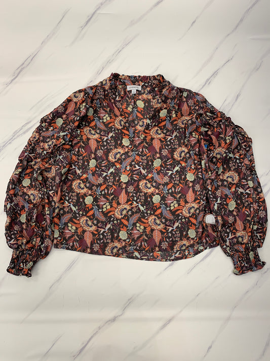 Top Long Sleeve By Evereve In Floral Print, Size: S