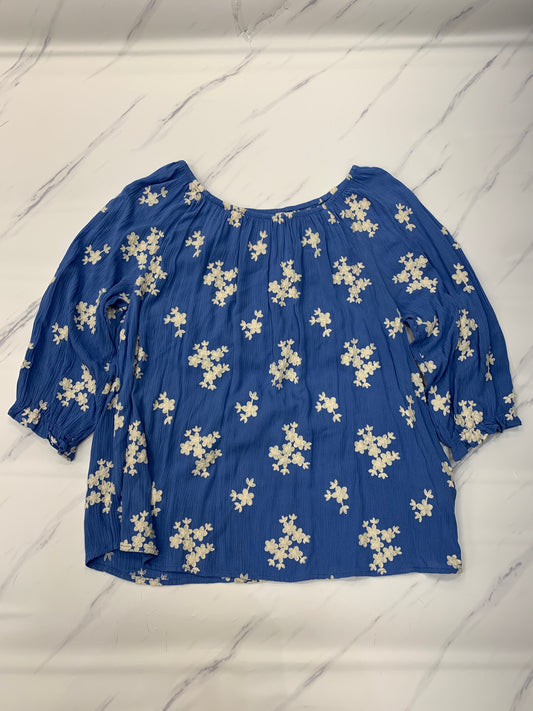 Top Long Sleeve By Soft Surroundings In Blue, Size: 1x