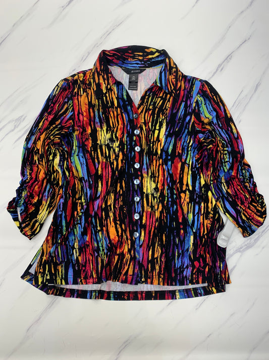 Top Long Sleeve By Ali Miles In Multi-colored, Size: Mp